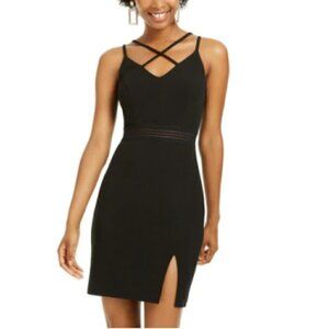 NWT City Studio Juniors Crisscross Strap BodyCon Mini Dress Black
